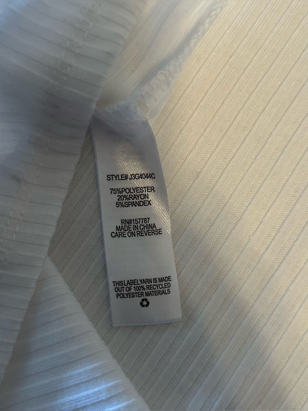White Ribbed Chain-Strap Camisole Dress - Picture 4 of 7